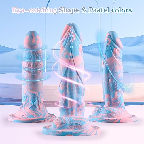 Miniatura 6 de Consolador monstruo enorme de 2.3 pulgadas de diámetro consoladores grandes de silicona de 8.5 pulgadas de grosor con venas y cuentas para