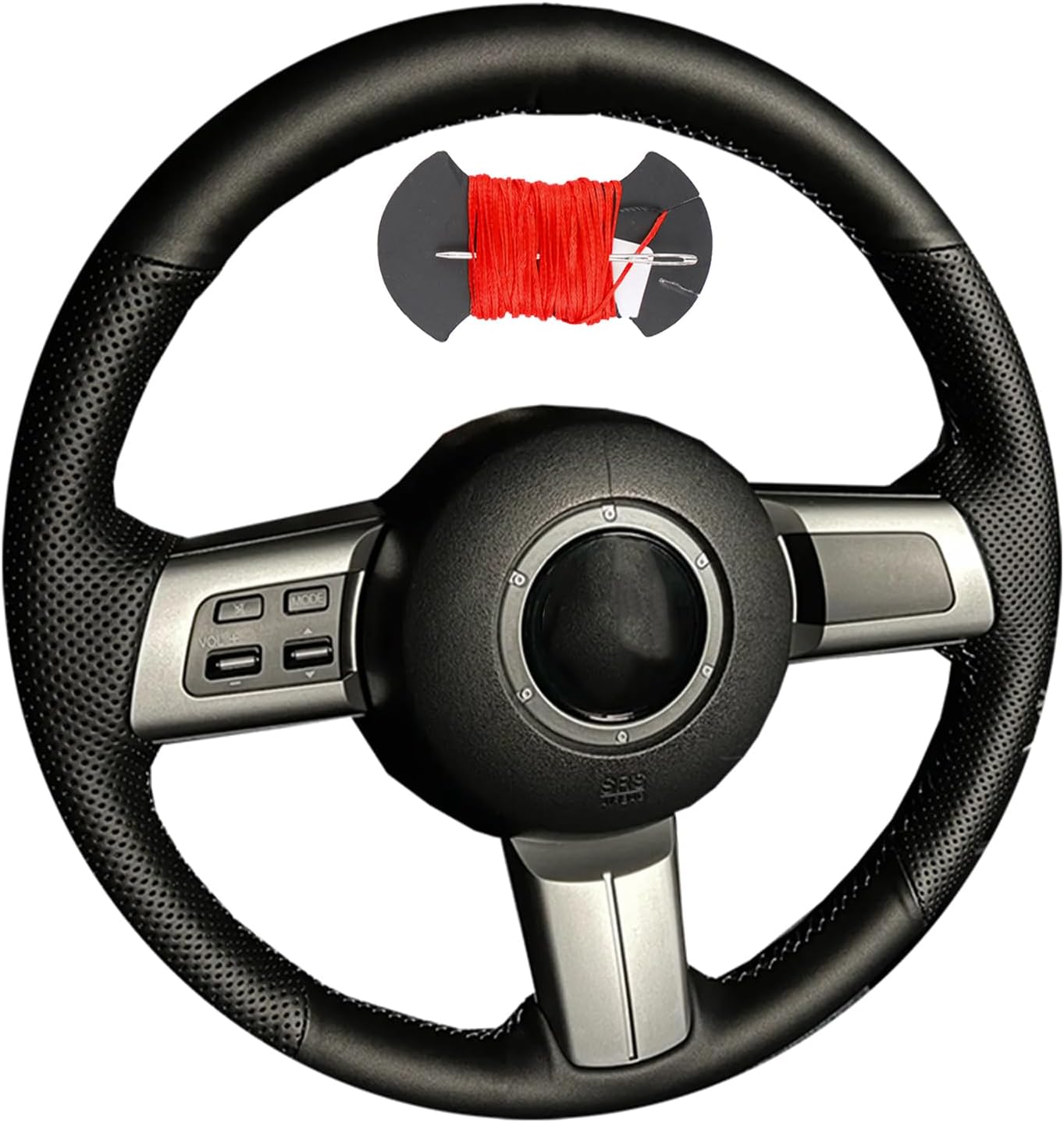 Microfiber Leather Car Steering Wheel Cover Anti-Slip Stitch Wheel Wrap Fit for Mazda MX-5 Miata 2009-2012 2013 2014 RX-8 2008-2013 CX-7 CX7 2007 2008 2009,Red