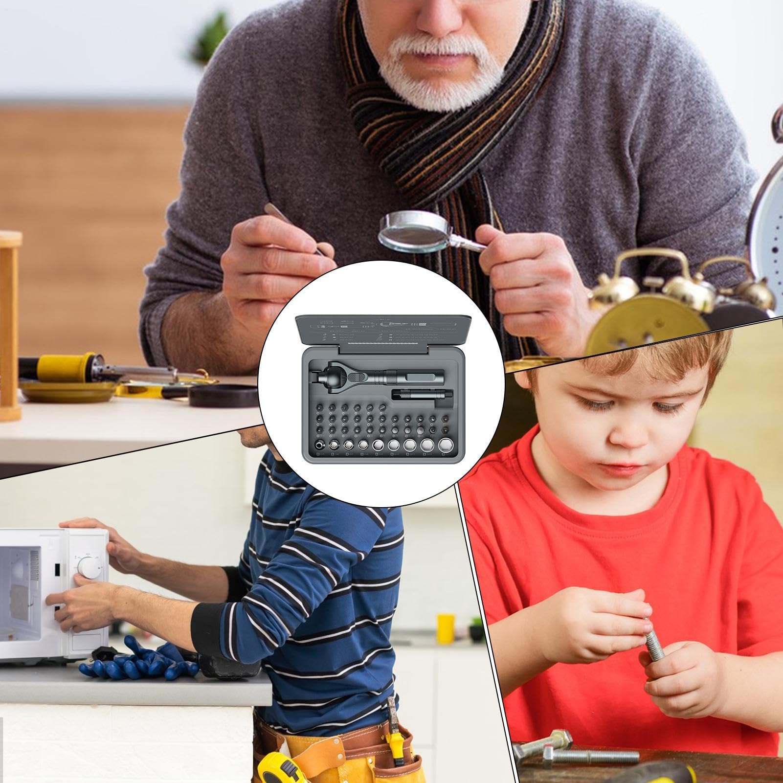 Juego De Trinquete - Juego De Casquillos Métricos Y Llaves De Trinquete | Kit Completo Multifuncional 40 Brocas De Precisión para Reparación De Coches Mecá Y USO En Hogar