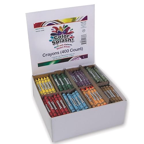 S&S Worldwide Color Splash! Crayons PlusPack - 8 colores (caja de 400)