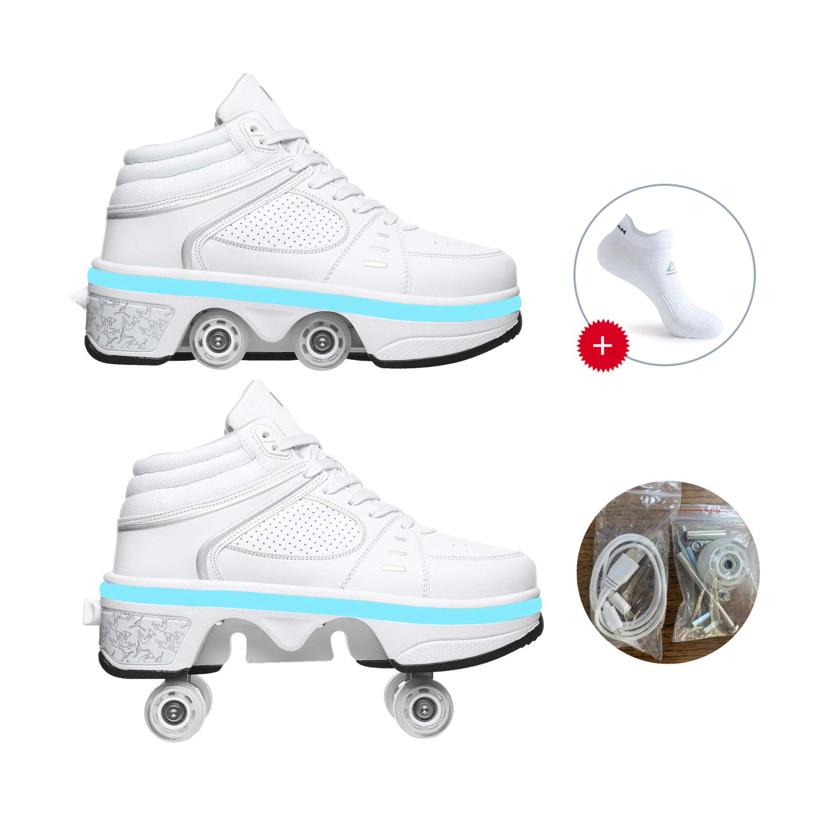 Rolschaatsen Met Led-verlichting Quad Rolschaatsen Inline Skates