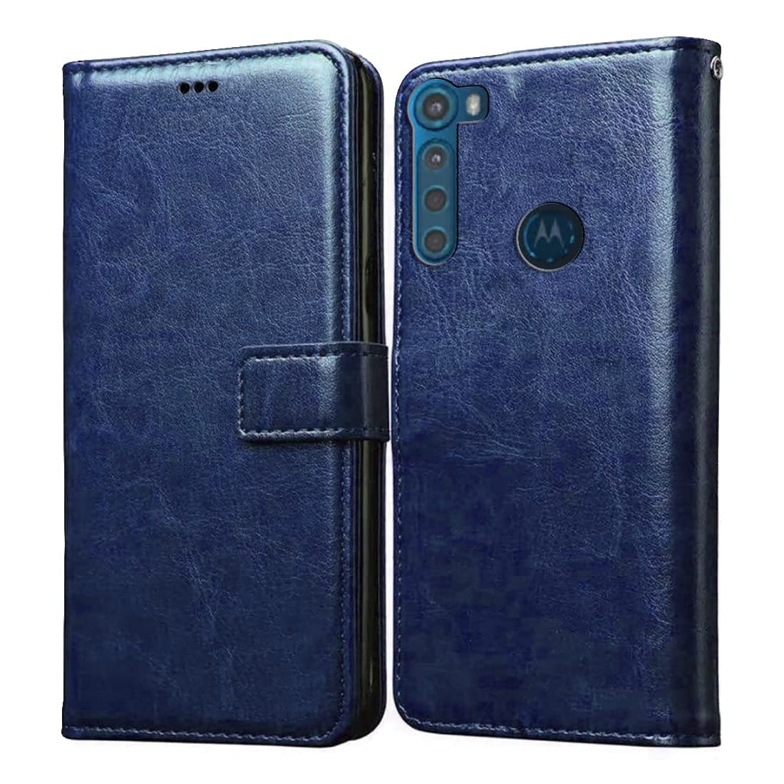 Solimo Flip Leather Mobile Cover (Soft & Flexible Back Case) for Motorola One Fusion Plus (Blue) (B08H1FXNYS) Amazon Price History, Amazon Price Tracker
