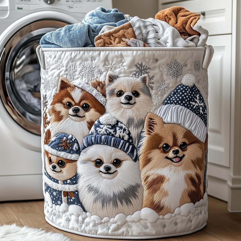 Gesteppter Wäschekorb – Gesteppter Wäschekorb mit Griffen, Boho-Blumenstoff, Aufbewahrungskorb mit Blumenmuster, weicher Wäschekorb für Kinderzimmer, Schlafzimmer, Waschküche, Kleidung und Spielzeug