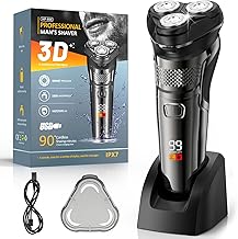 Rasoir Electriques Hommes, Rechargeable sans Fil Tondeuse Barbe, Rasoir Homme À Sec Et Humide avec Tondeuse Pliable, avec Deux Modes De Vitesse, Affichage LED