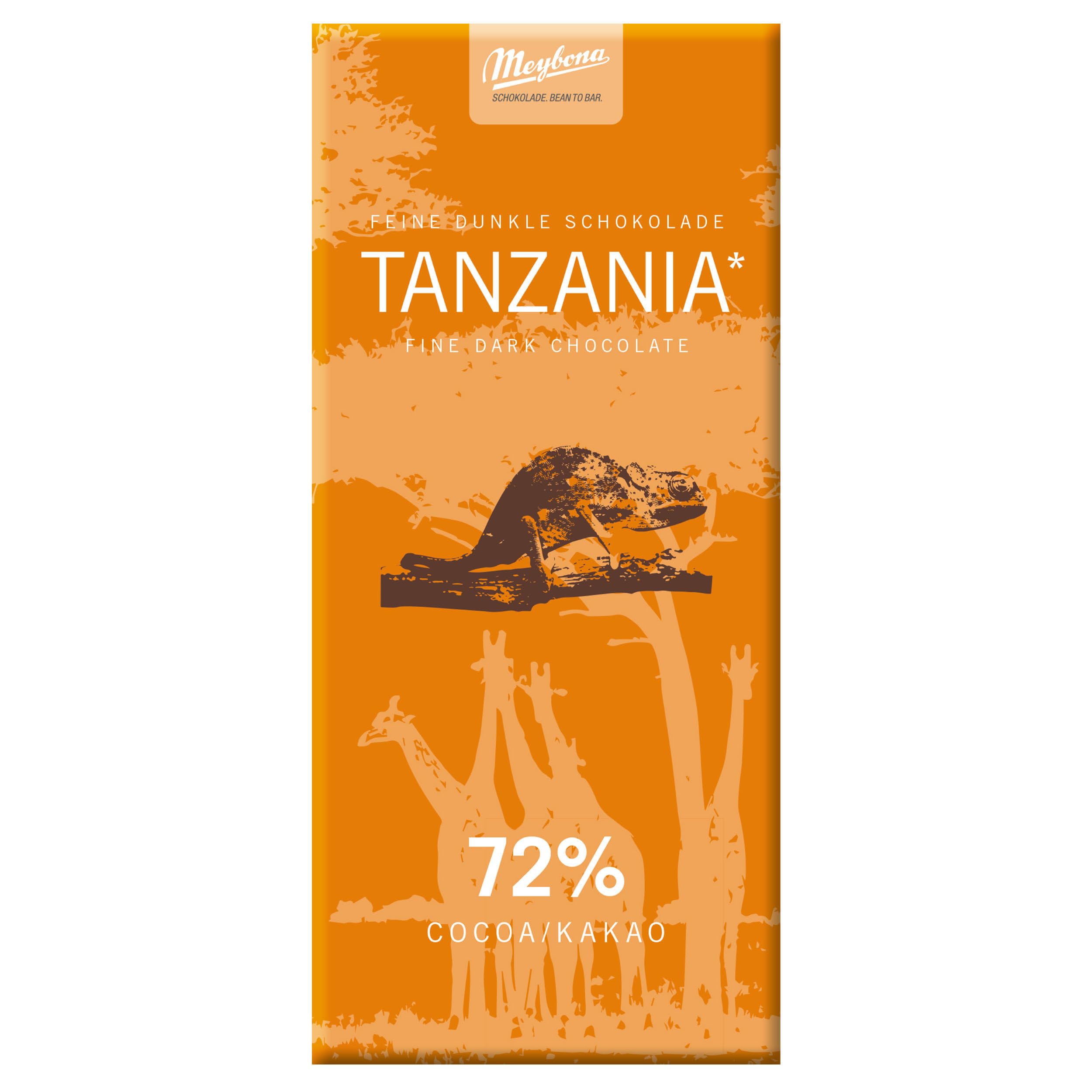Meybona Urspungs-Schokolade Zartbitter | Tanzania | 72% Kakao | 10x100g | Single Origin, Edelkakao-Schokoladen, Tafelschokolade, ohne Fremdfette, 72% Kakao, Bean-to-Bar, beliebtes Mitbringsel