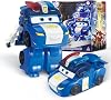 طائرة لعبة Super Wings Transforming Golden Boy مقاس 5 بوصات قابلة للتحويل وشخصية روبوت للأولاد والبنات بعمر 3+ عامًا من الذهب الذهبي