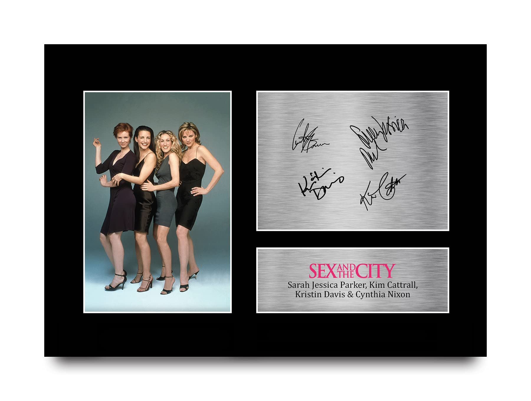 HWC Trading A4 Sarah Jessica Parker Kim Cattrall Kristin Davis Cynthia Nixon Sex and the City Gifts Printed Signed Autograph Picture for TV Show Fans