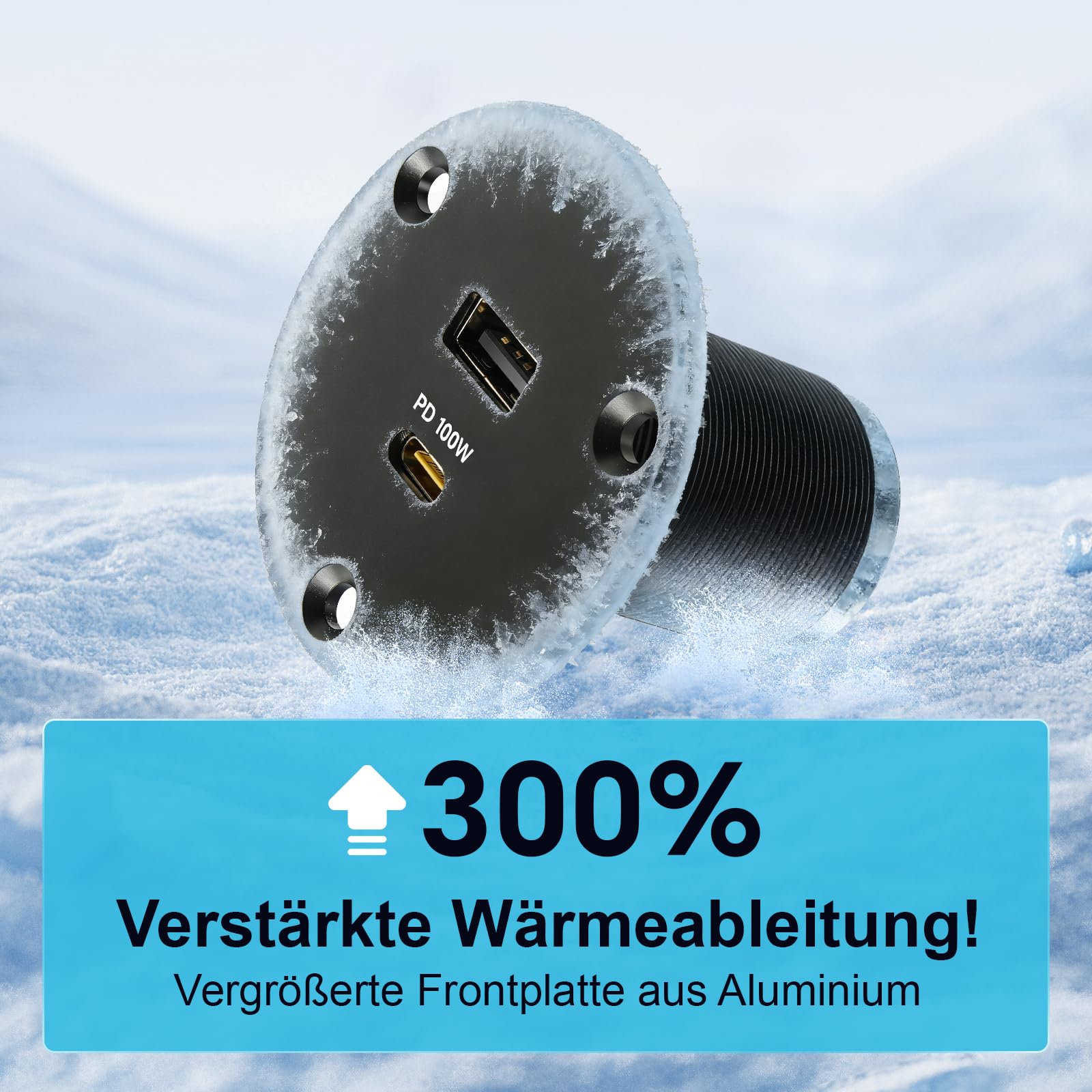 USB C Steckdose 12V PD 100W Wohnmobil Aluminium, PD3.0 USB-C & QC3.0 USB-A 18W Buchse für Boot Wohnwagen Camper Auto LKW (2 Stück)