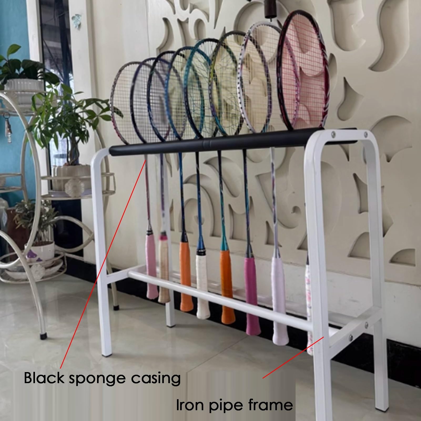 Tt Racket Stand Court Storage Tennis Racket Storage Rack - Floor Standing Badminton ...