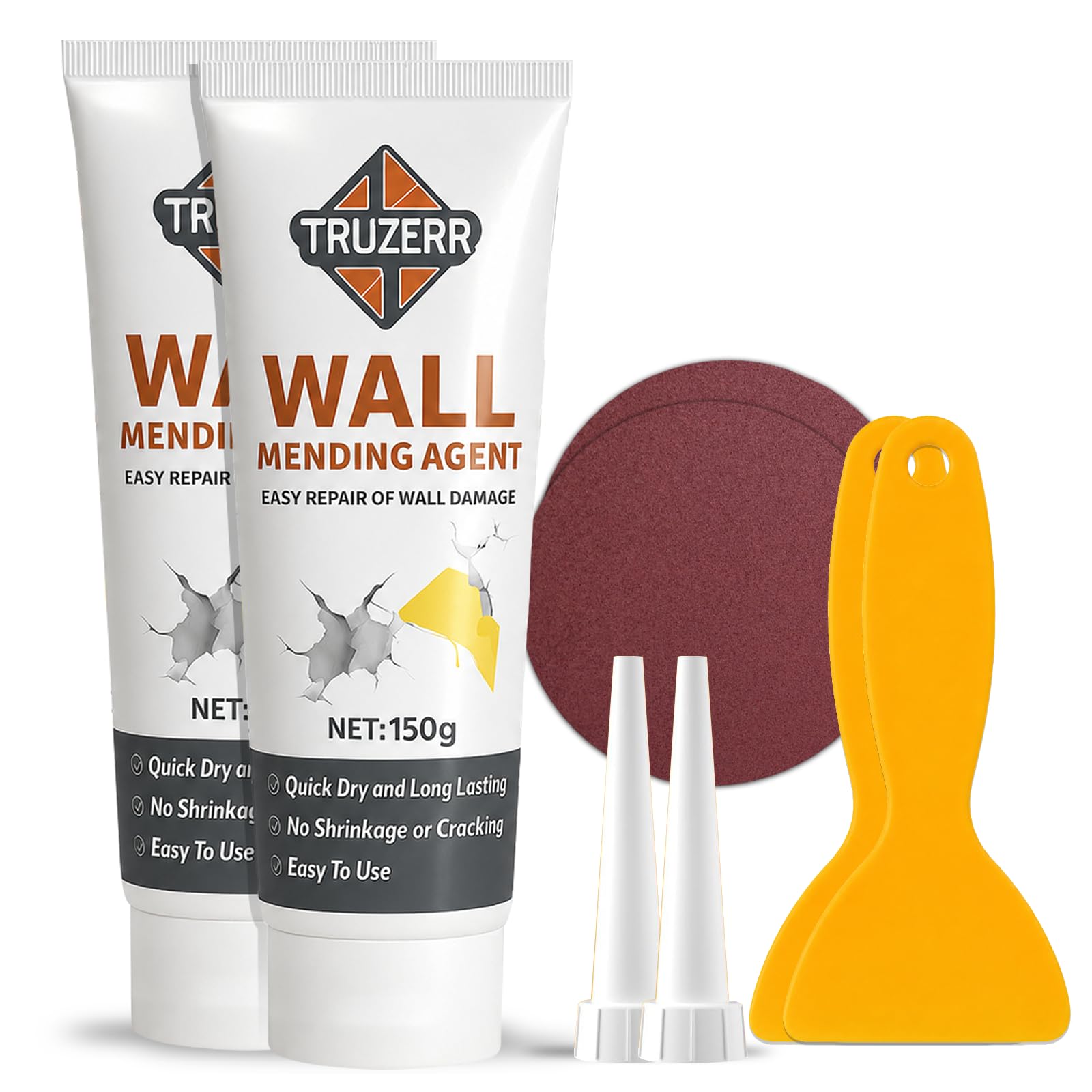 Wall repair paste (150g x 2) High Strength wall crack repair paste for walls Holes & Damage wall crack filler, wall paint repair (300g)-image-24
