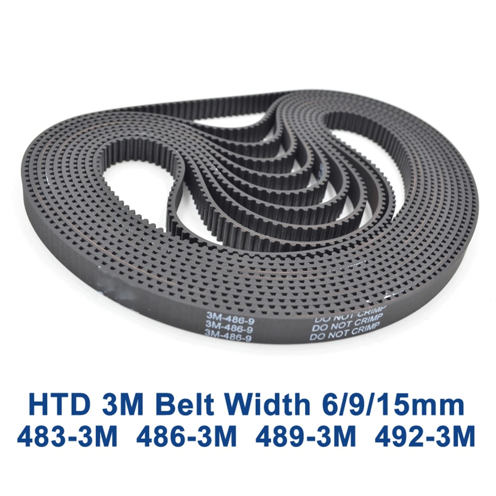 Cqinju-Courroies distribution pour imprimante 3D Htd 3m Ceinture de synchronisation C = 483 486 489 492 Largeur 6/9 / 15mm Dents 161 162 163 164 Htd3m Synchrones 483- 3M 486-3M 489-3M 492-3M, pour imp