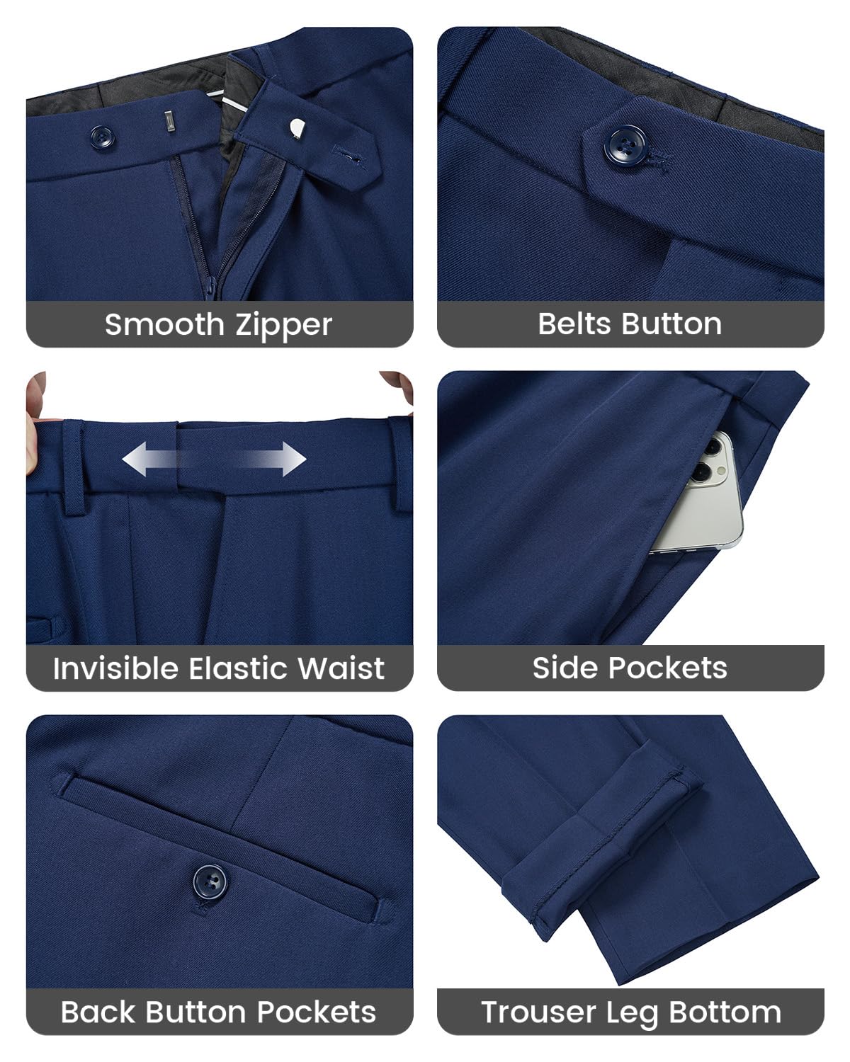 Traje Hombre 3 Piezas Slim Fit Traje Hombre Elegante 2 Botones Chaqueta Chaleco Pantalón Traje Formal Business Boda Oficina Evento Fiesta Smoking Clásico Moderno