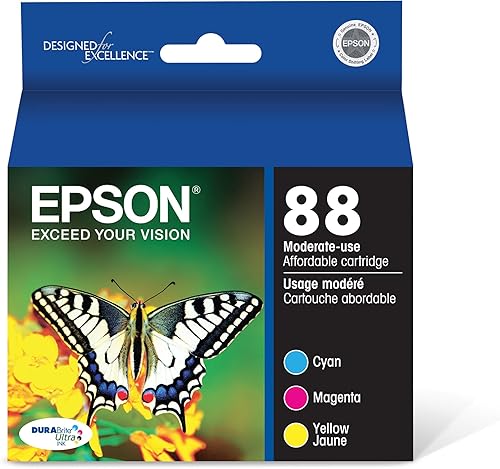 EPSON 88 DURABrite Ultra - Paquete combinado de tinta para CX-4400, CX-4450, CX-7400, CX-7450, N-10, N-11, NX-100, NX-105, NX-110, NX-115, NX-200,