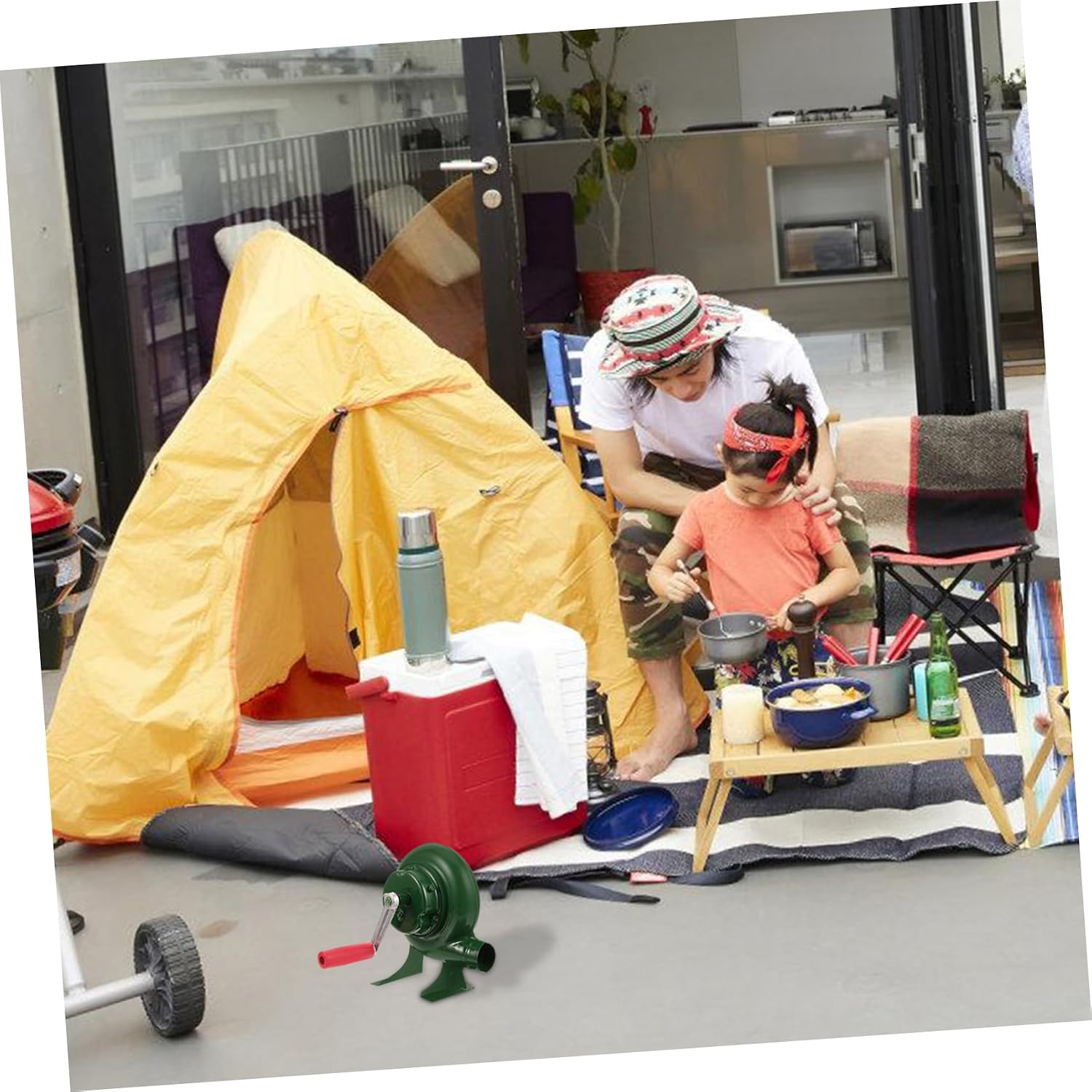 balacoo Halloween Hand Crank Bbq Fan Manual Fire Blower for Camping