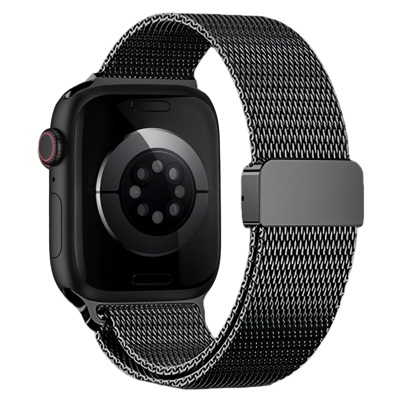 Correa de Titanio para Apple Watch Ultra 3/2/1 49mm, Pulsera Milanese Loop, Hebilla Paracaídas Correas Titanio para Apple Watch 49mm 46mm 45mm 44mm 42mm(Serie 3 2 1), Series 11/10/9/8/7/6/5/4/3/2/1/SE