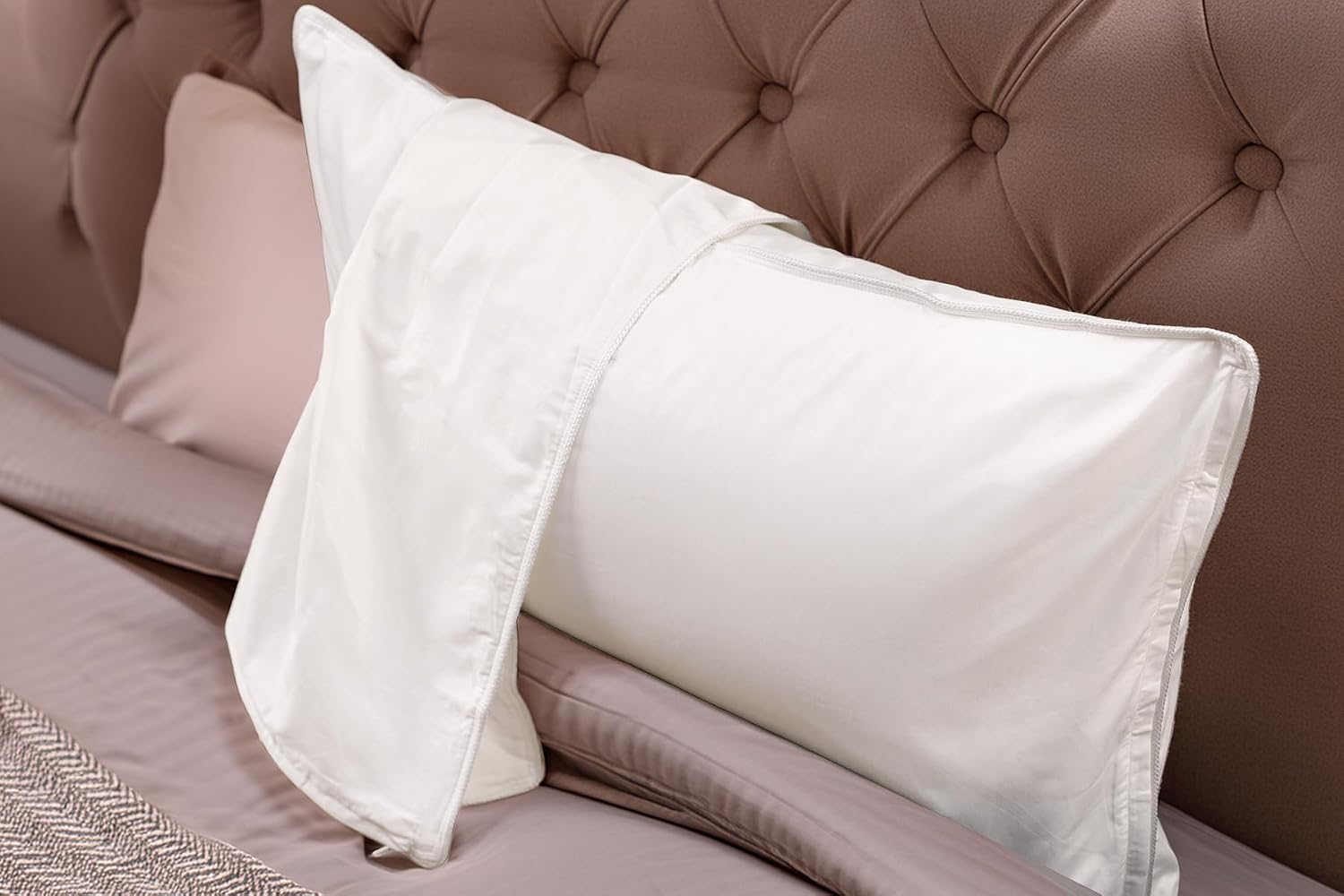 Supreme Sateen Zippered Pillow Protectors 100% Cotton 360 TC Set of 2 (Euro Square)