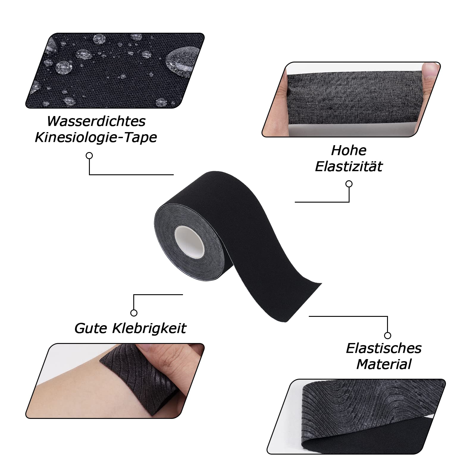 Carehabi Tape Kinésiologie 6 Rouleaux 5cm X 5m - Bande Strapping Sport Muscles Et Articulations