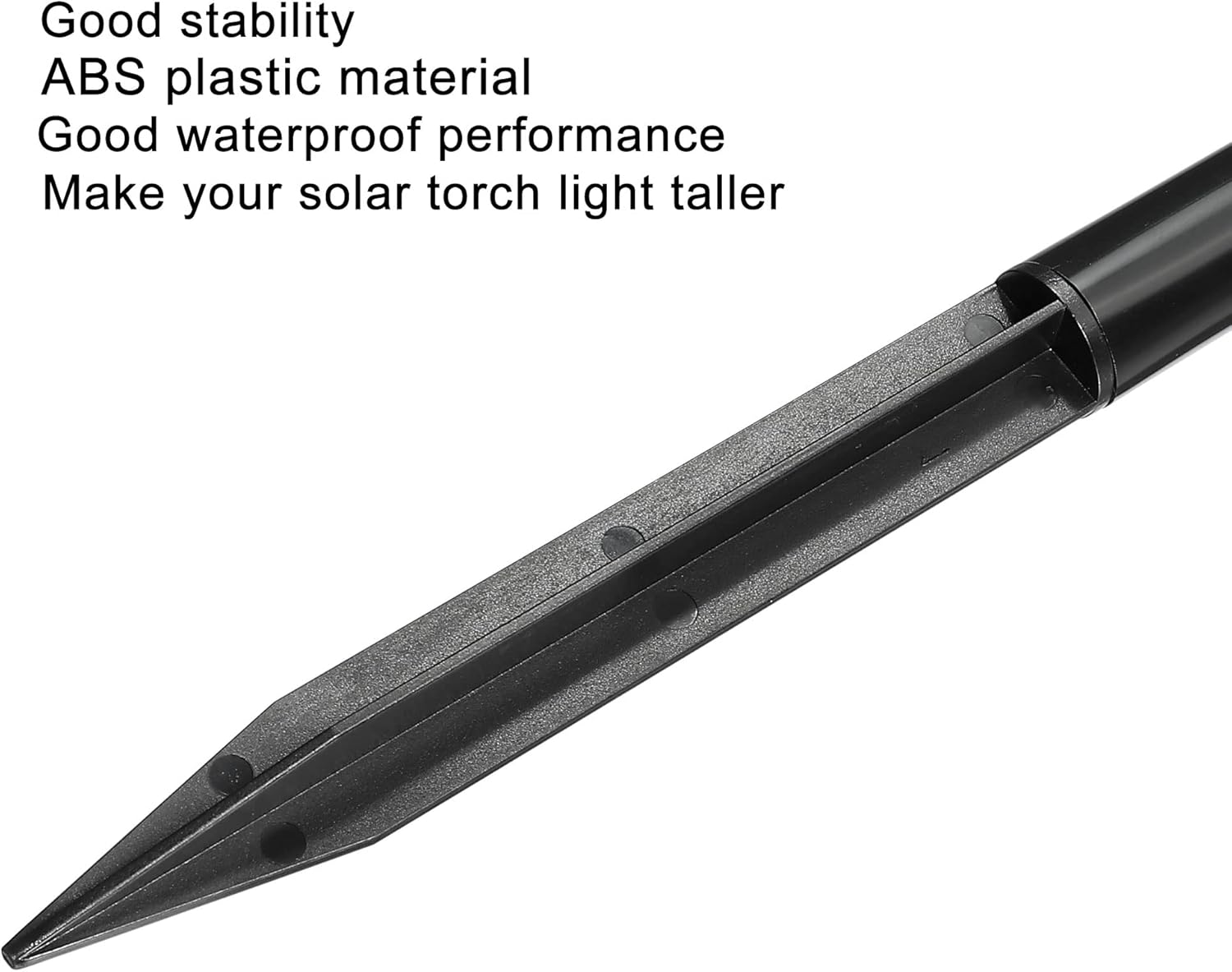 MECCANIXITY Plastic Ground Spikes 8.5 Inch Landscape Stakes with Extension Pole Light Replacement for Solar Torch Lamps of Garden Pathway, 6 Set