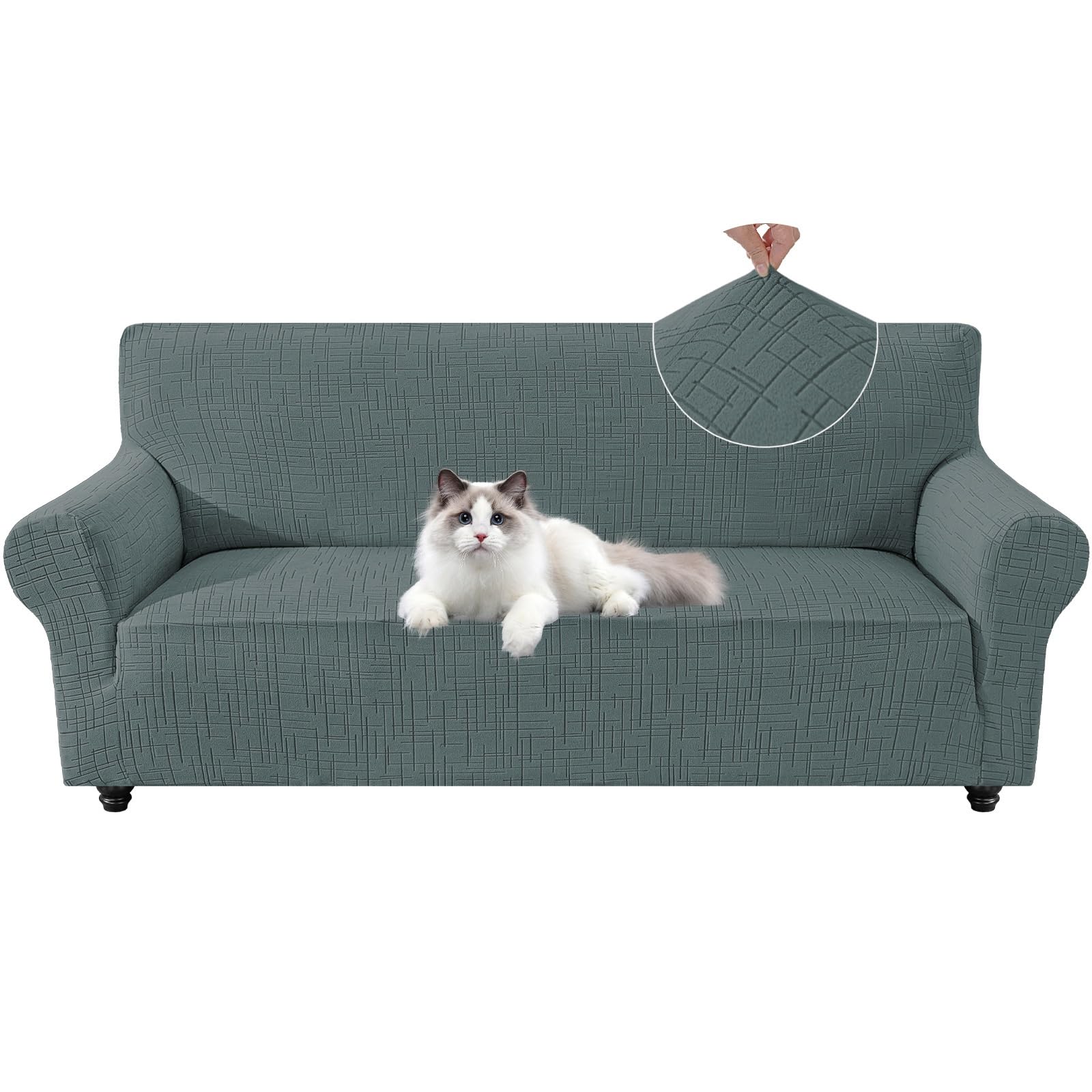 Funda elástica para sofá de 1 pieza que soluciona el desgaste del sillón individual suave