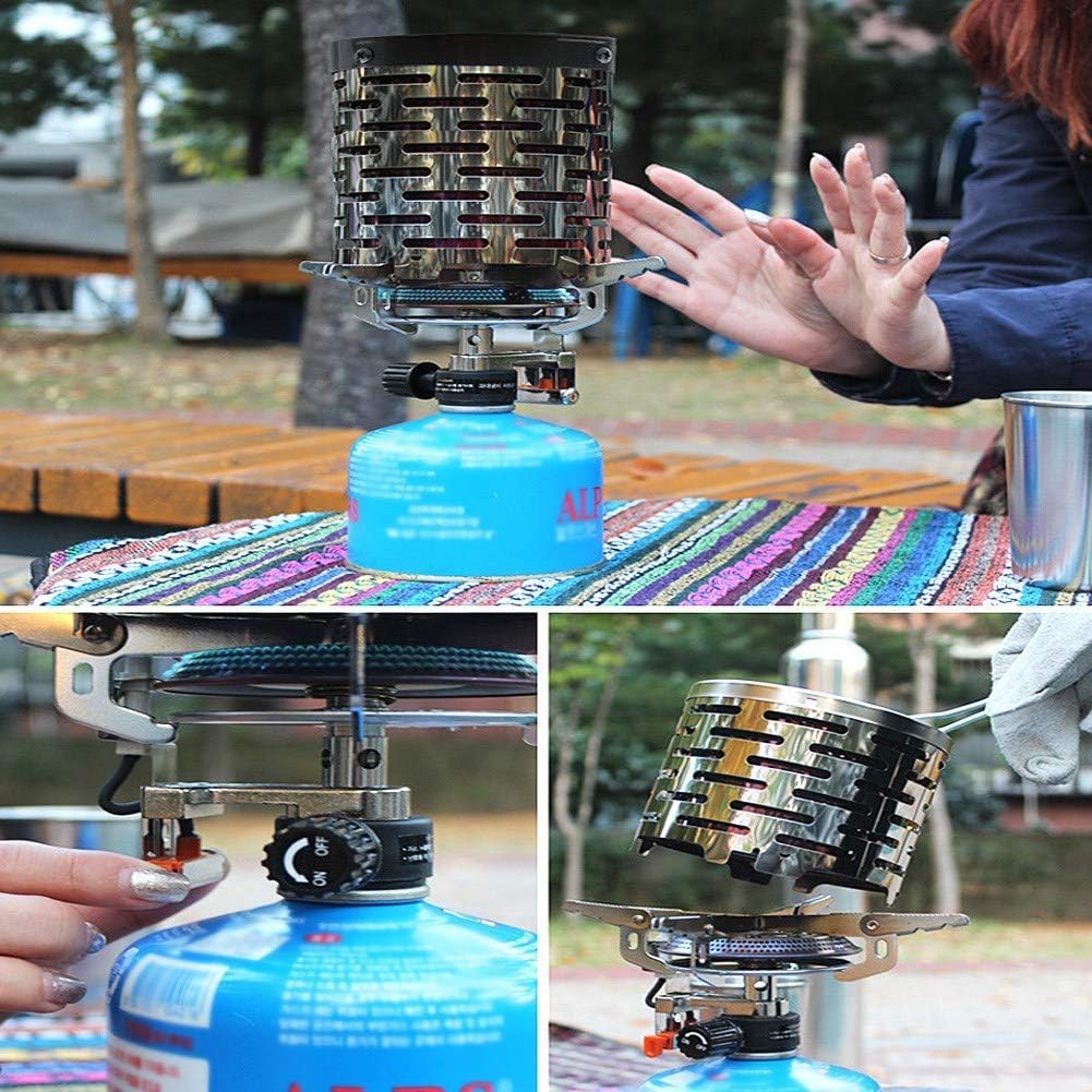 Mini Heater, Camping Stove - Portable Stainless Steel Heater with Handle and Storage Bag for Camping Tent