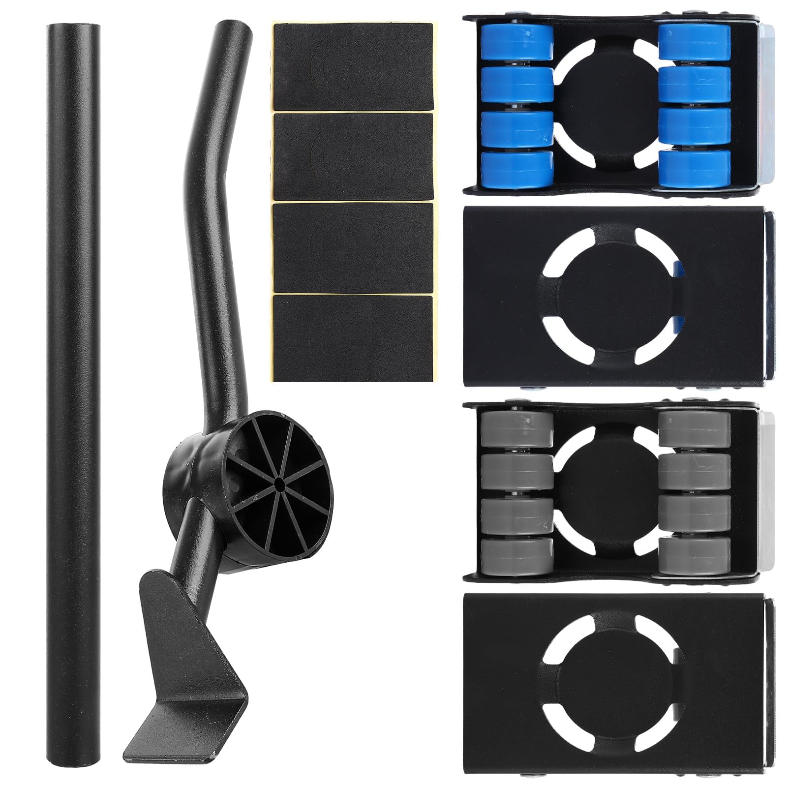 LOPYXBR Furniture Moving Wheels Set, Heavy Duty Wheels for Furniture Lifter Mover 4 Metal Sliders with 8 Wheel