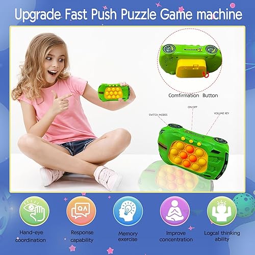 Miniatura 2 de Arlkono Juguetes de mano para niños, juego de empuje rápido para niños, juguetes sensoriales para ansiedad pop, juego de rompecabezas con luz de