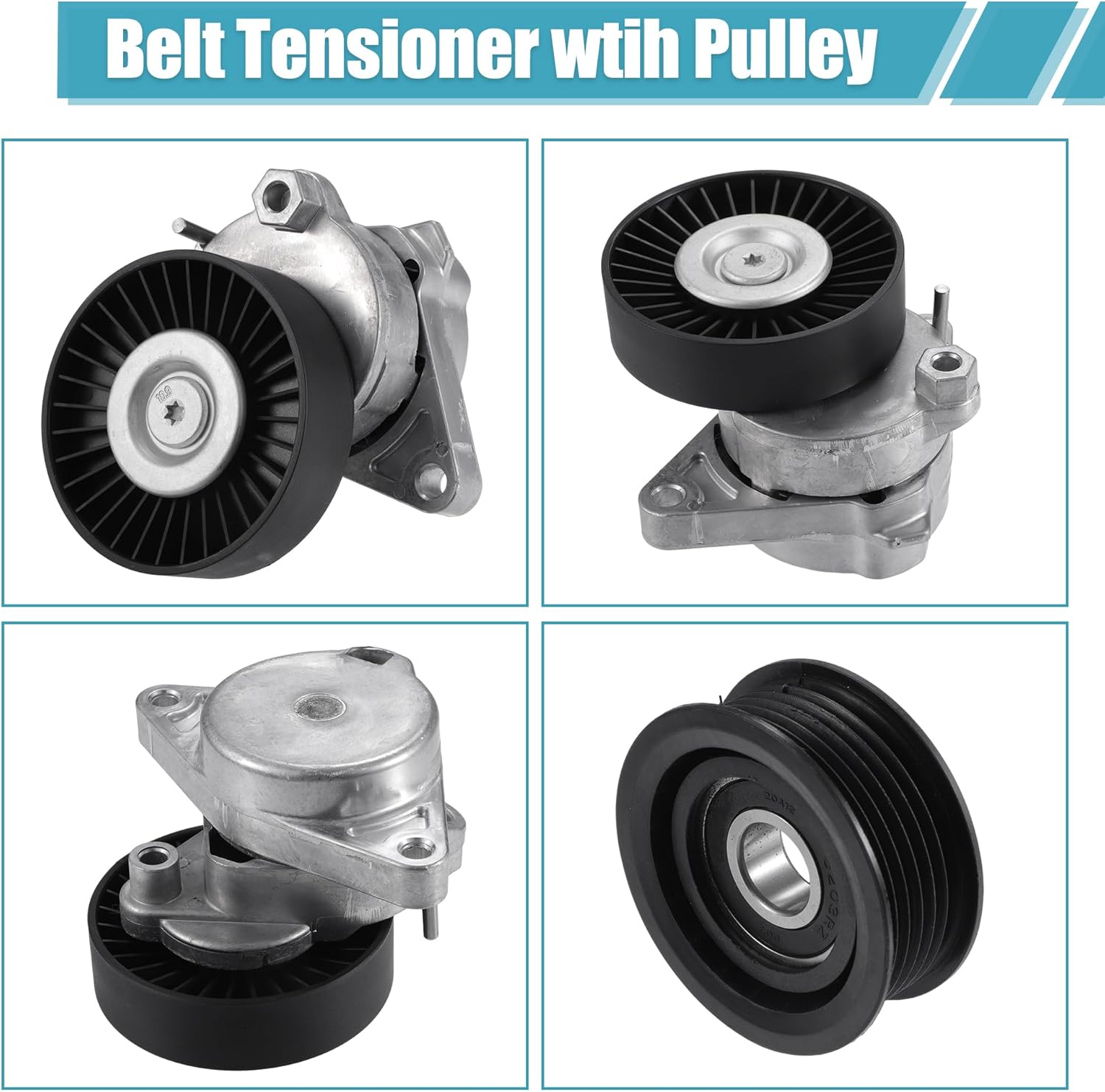 X AUTOHAUX Serpentine Drive Belt Tensioner Pulley and Idler Pulley Assembly for Mercedes-Benz C240 C320 CL500 CLK320 E320 E500 ML500 S350 SL55 for AMG AC Belt Tension Idler Pulley Silver Tone