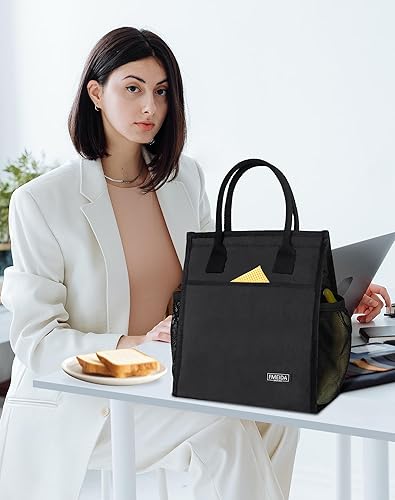 Miniatura 9 de Fmeida Lonchera aislada para mujeres y hombres, bolsas de almuerzo grandes de 9 litros con múltiples bolsillos, bolsa térmica reutilizable para el