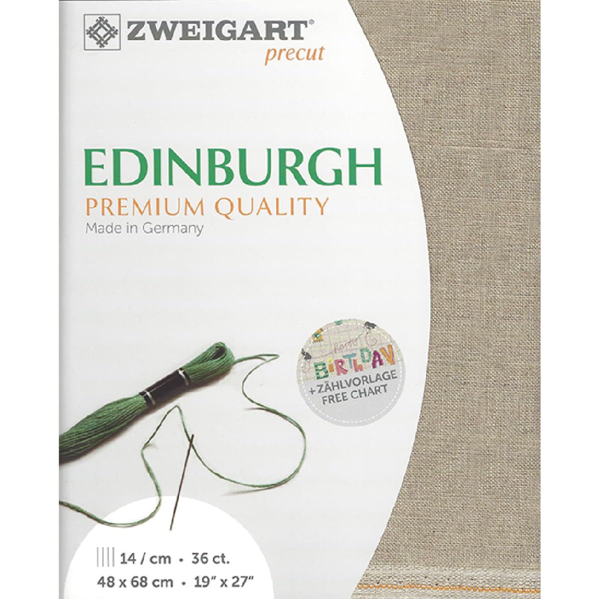 Toile Zweigart Edinburgh col.53 lin de lin de qualité supérieure pour broderie d'art