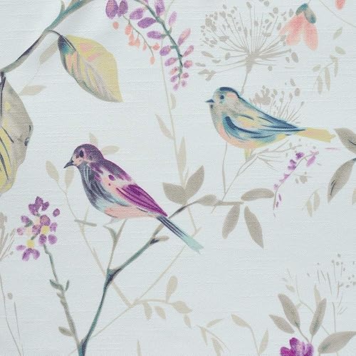 Miniatura 193 de VOGOL Cenefas con patrón de pájaros para ventanas de cocina, cenefa texturizada de lino con estampado floral y pájaros para ventanas pequeñas