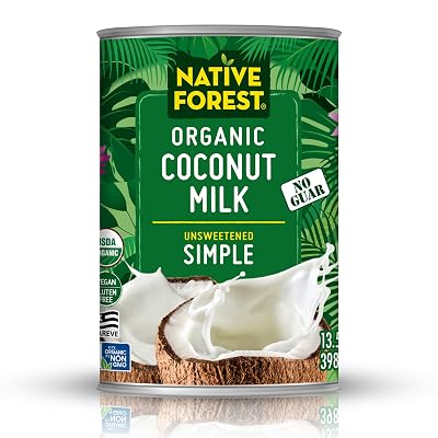 Native Forest Organic Coconut Milk Unsweetened - Coconut Milk Canned, Unsweetened Coconut Milk Organic, Simple - 13.5 Fl Oz (Pack of 6)