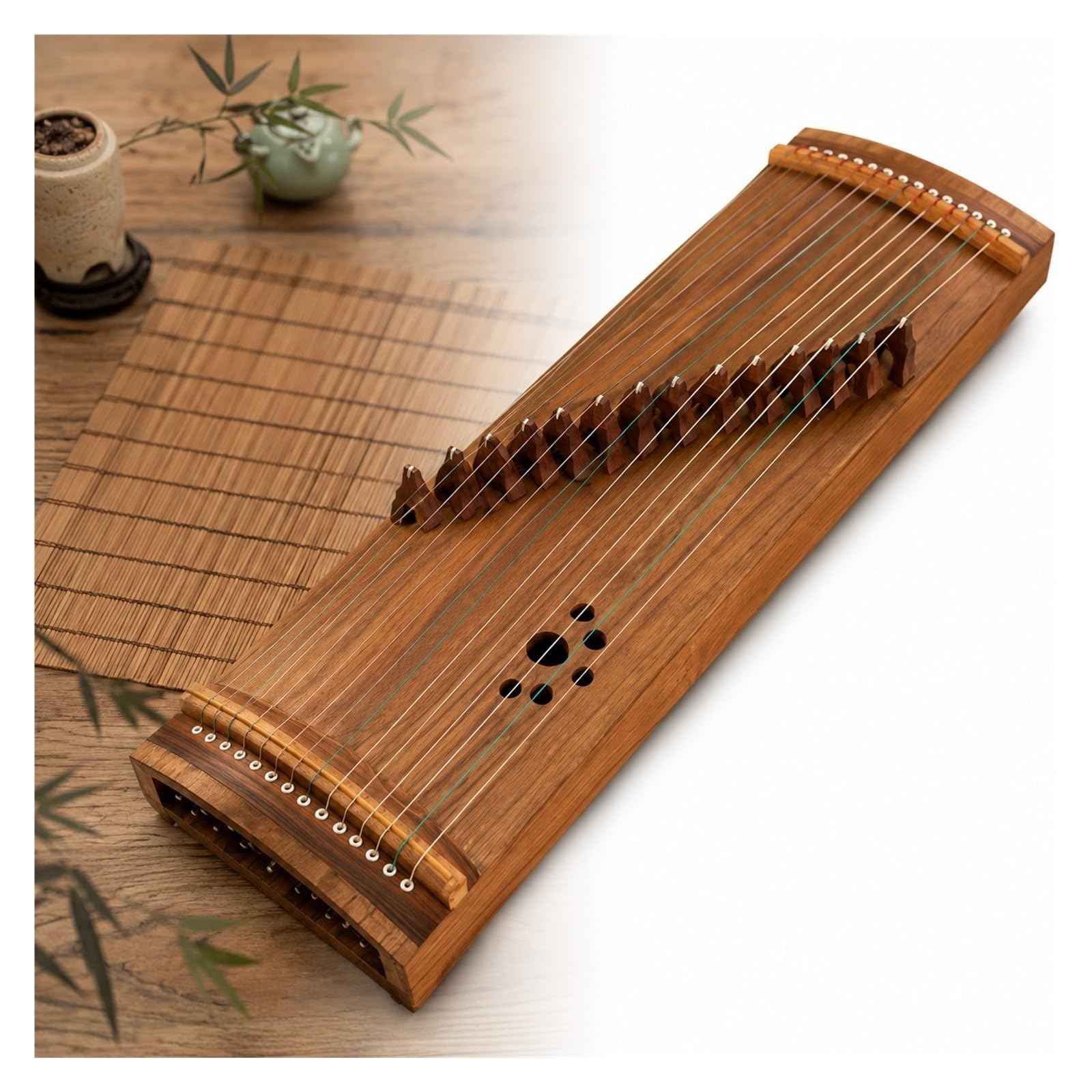 70cm Travel Guzheng 14-strunowa paulownia Wood Mini | Zapewnia wyraźny i piękny dźwięk akustyczny w miniaturowym rozmiarze.