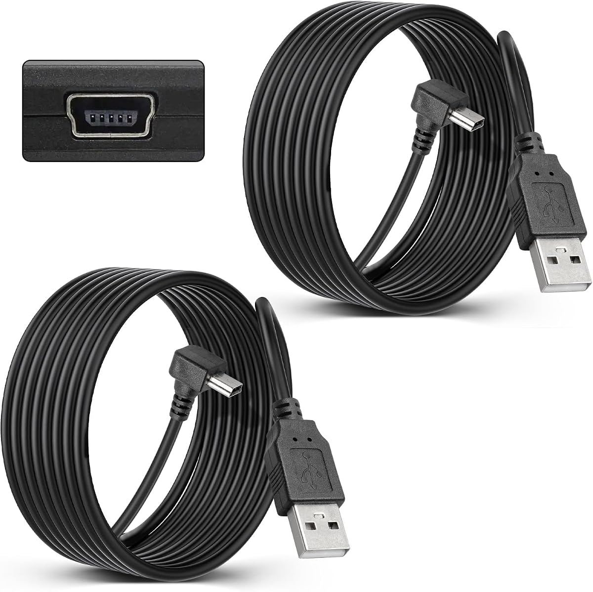 Anina 2Pcs Charging Cable for Garmin GPS - 6.56 Ft Mini USB Car Charger Power Cord - Compatible with Garmin Zumo and Nuvi GPS Navigators