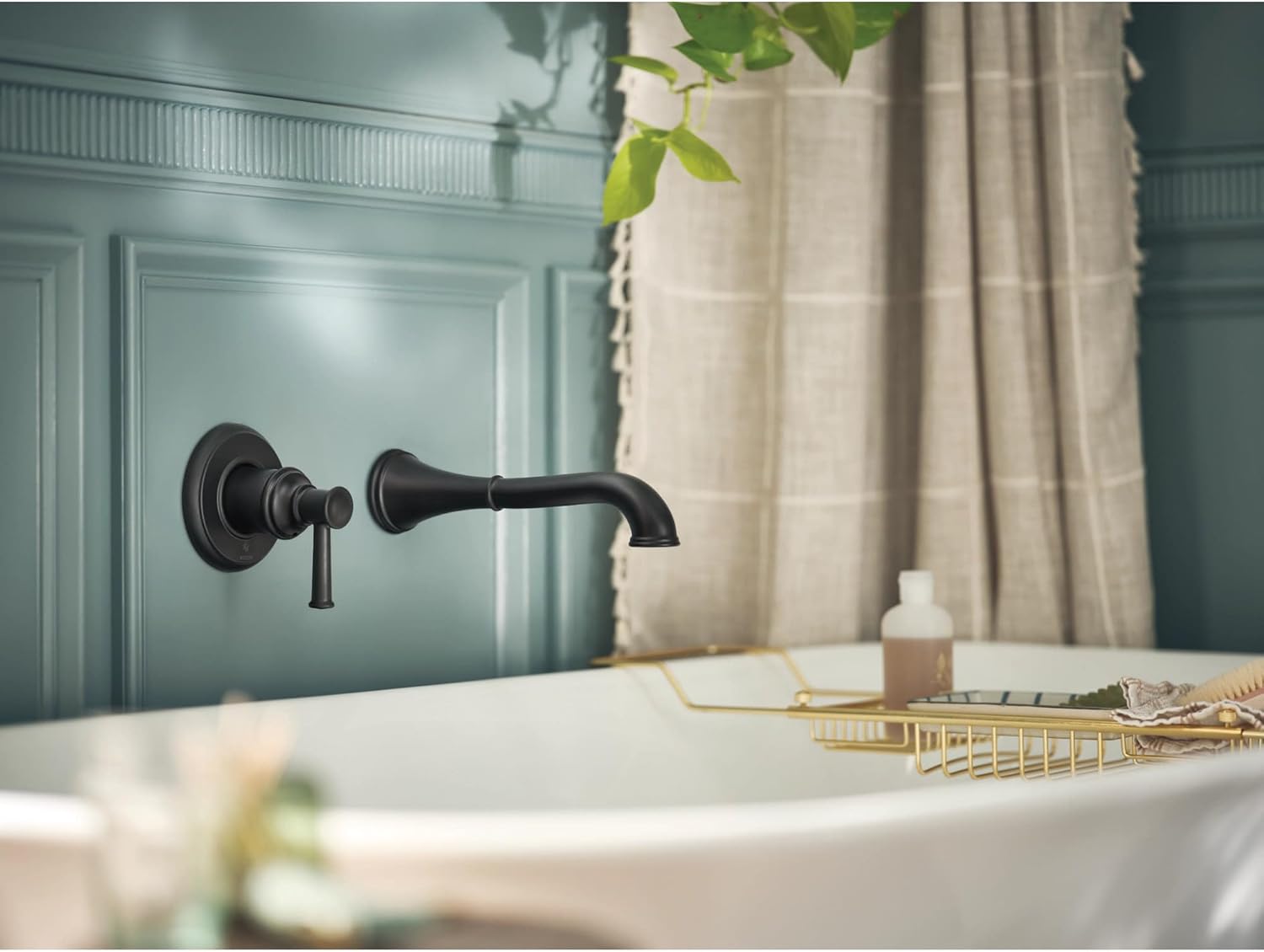 Belfield Chrome Single Handle Wall Mount Tub Filler High Flow Tub Faucet with 10" Spout Reach, WT9021