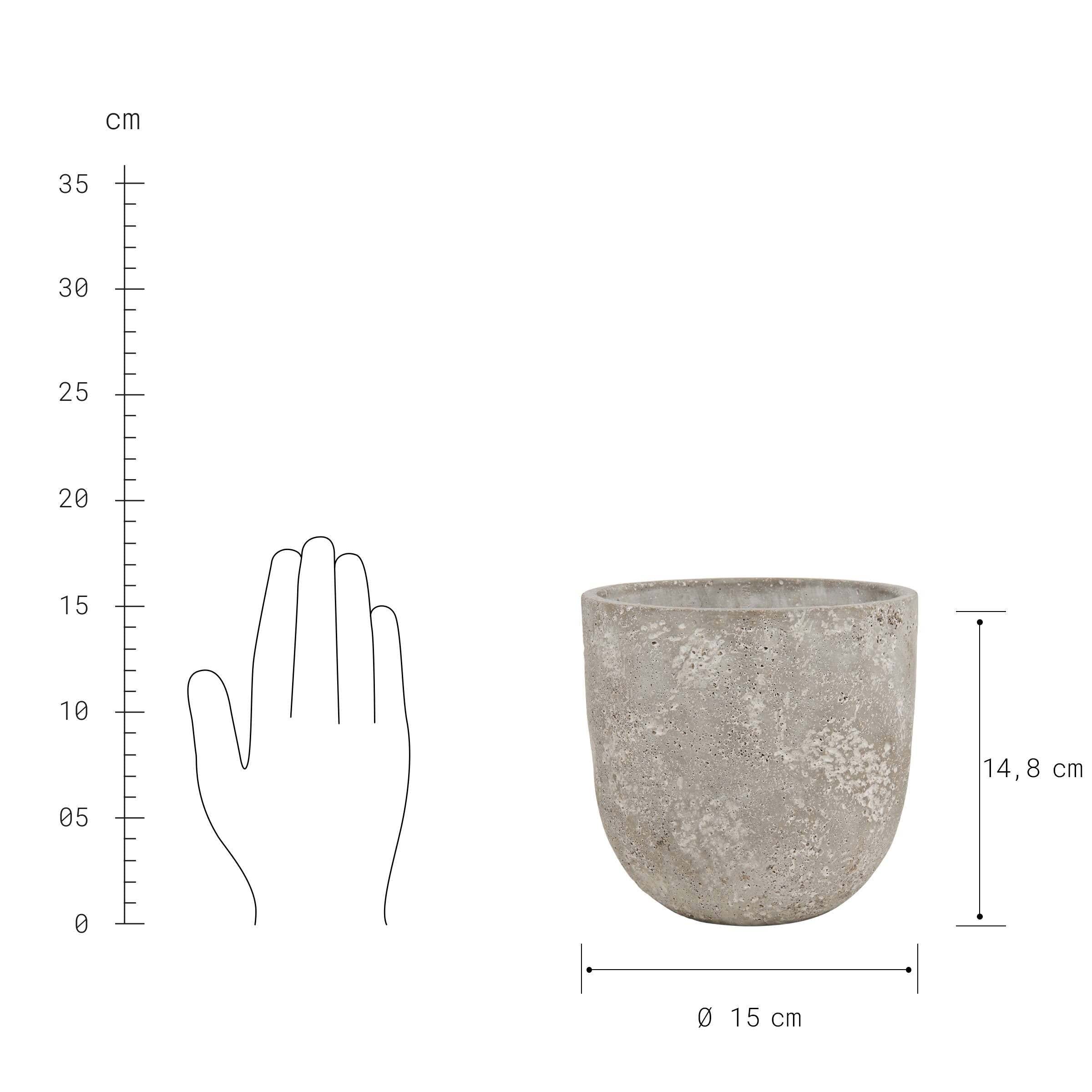 pflanztopf herz Pflanzgefäß Blumentopf Beton Heart Pot 30cm Grau – Teramico main image 1