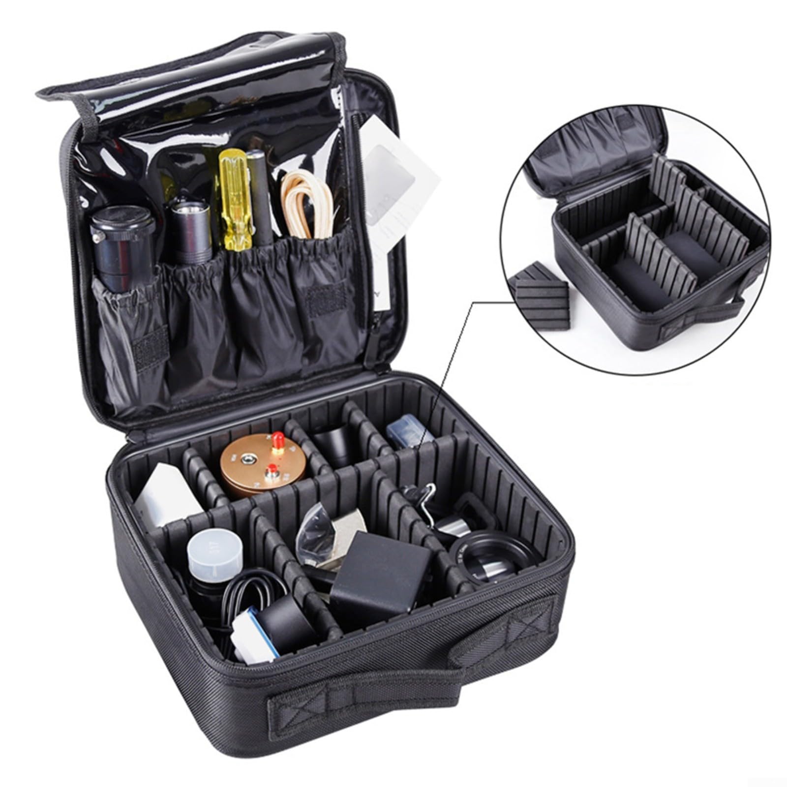 Sac de rangement pour accessoires de télescope astronomique avec séparateurs amovibles, étui à oculaire en tissu Oxford pour chasse, camping, grande taille (taille L)
