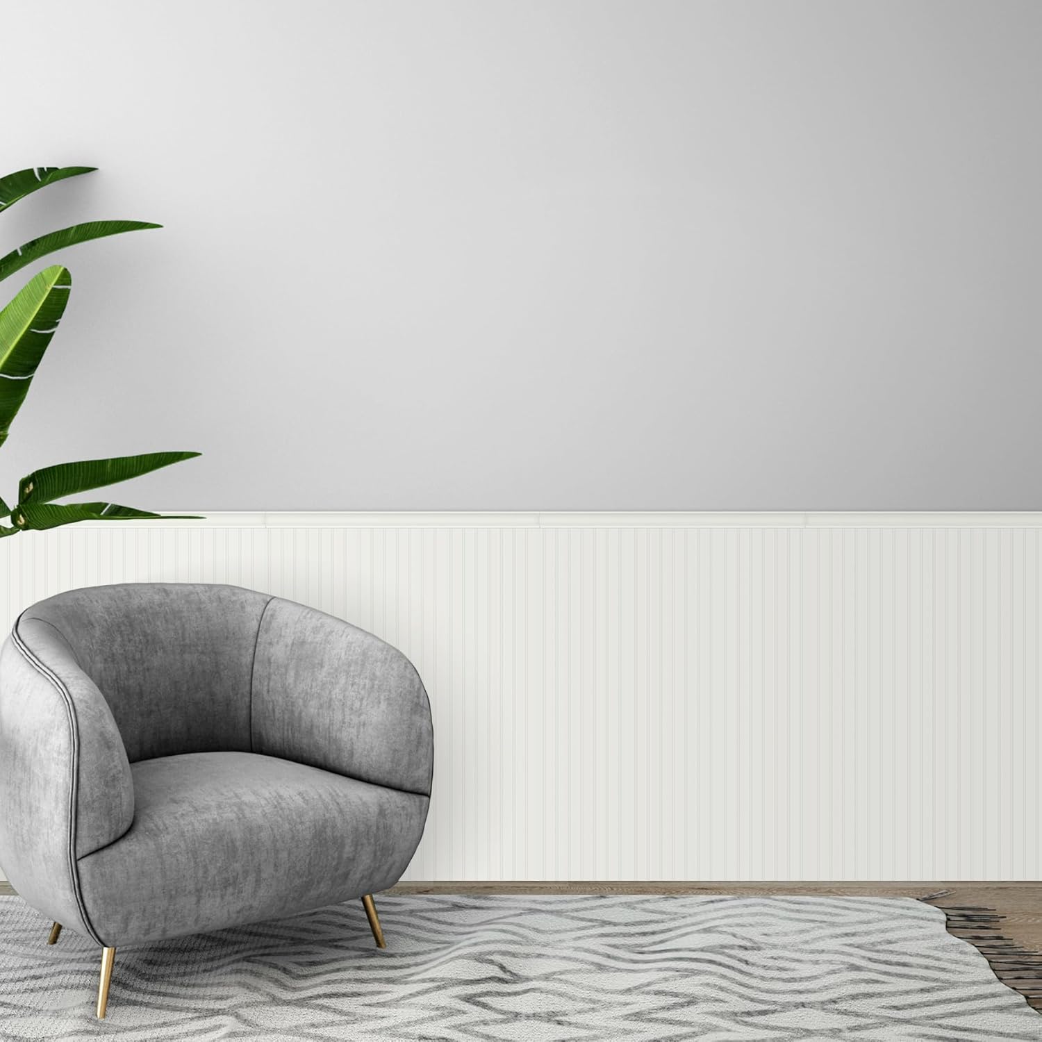 Premade Board-and-Batten Wainscoting Kit - Ready to Assemble Cover 118" x 39.4", Paintable Panel Molding Trim Slats for Accent Wall