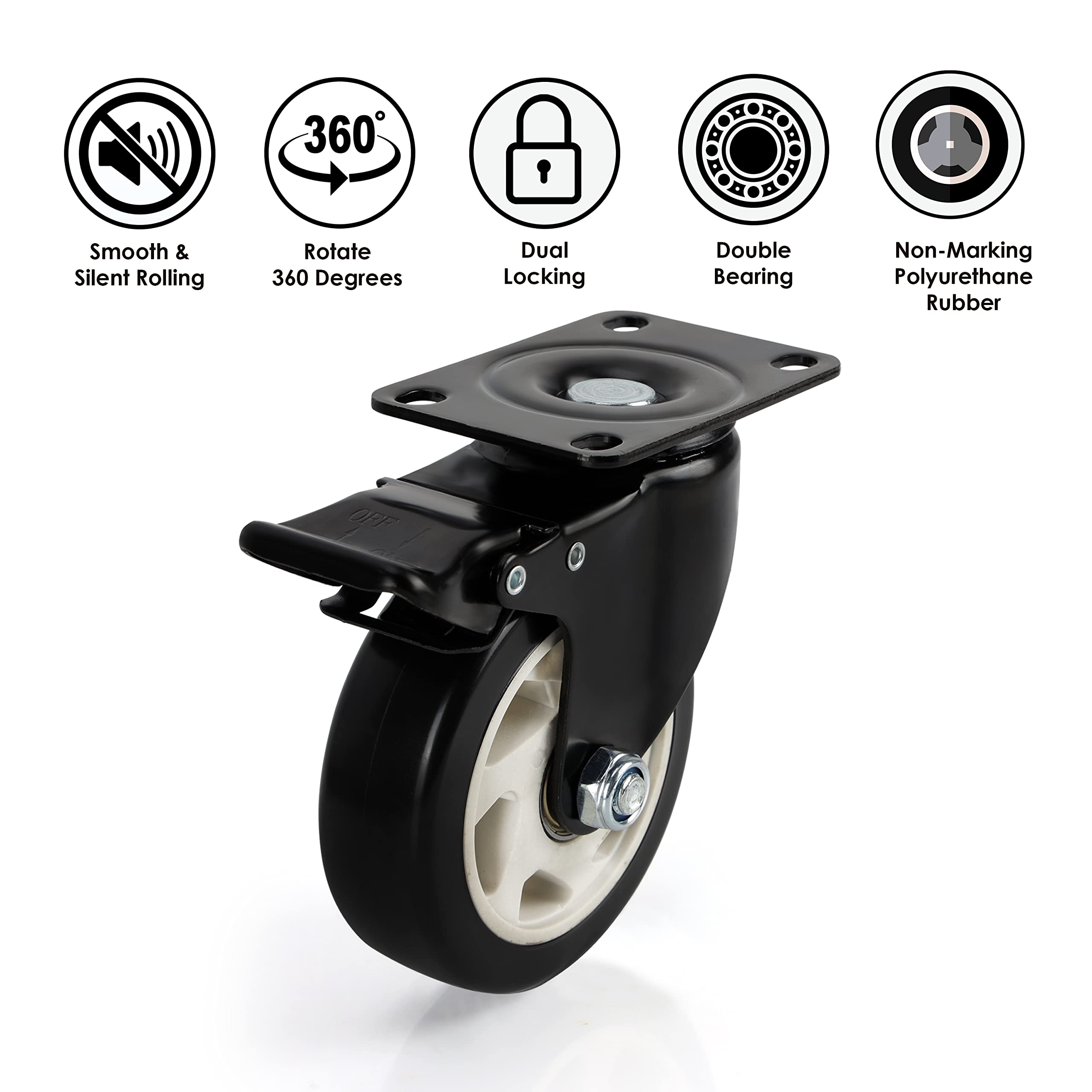 Lot De 8 Petites Roulettes Pivotantes à 360 Degrés, Roulettes