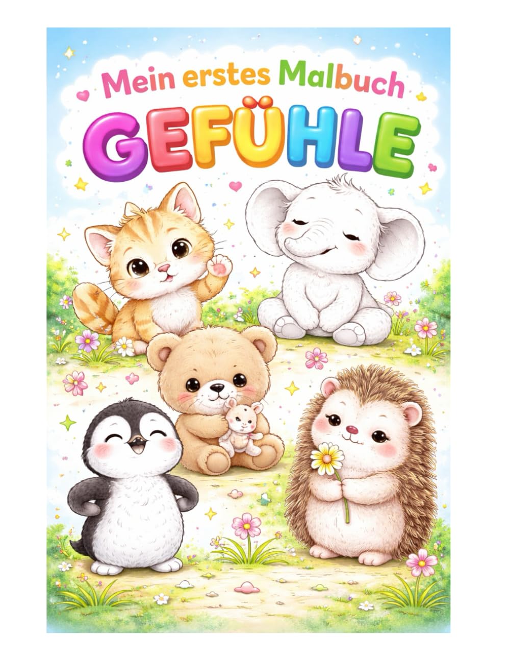 Mein erstes Malbuch – Gefühle: Große, einfache Ausmalbilder mit Tieren für Kinder von 2–4 Jahren