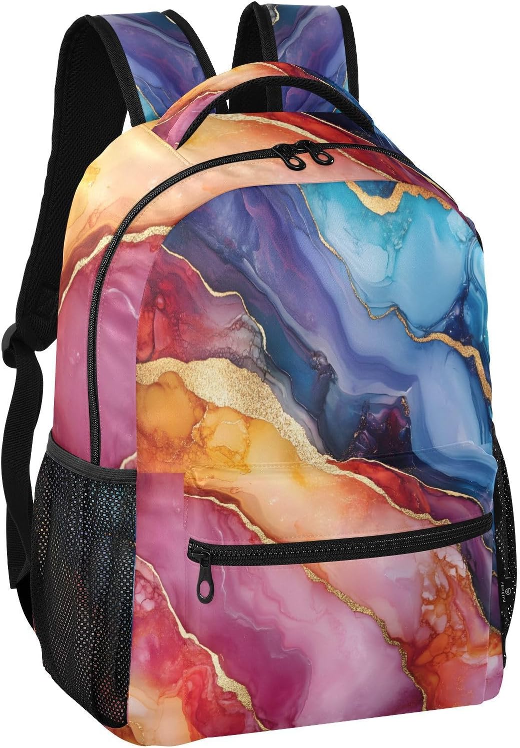 ALAZA Colorful Marble Small Backpacks Travel Laptop Daypack School Bags for Teens Men Women image 2