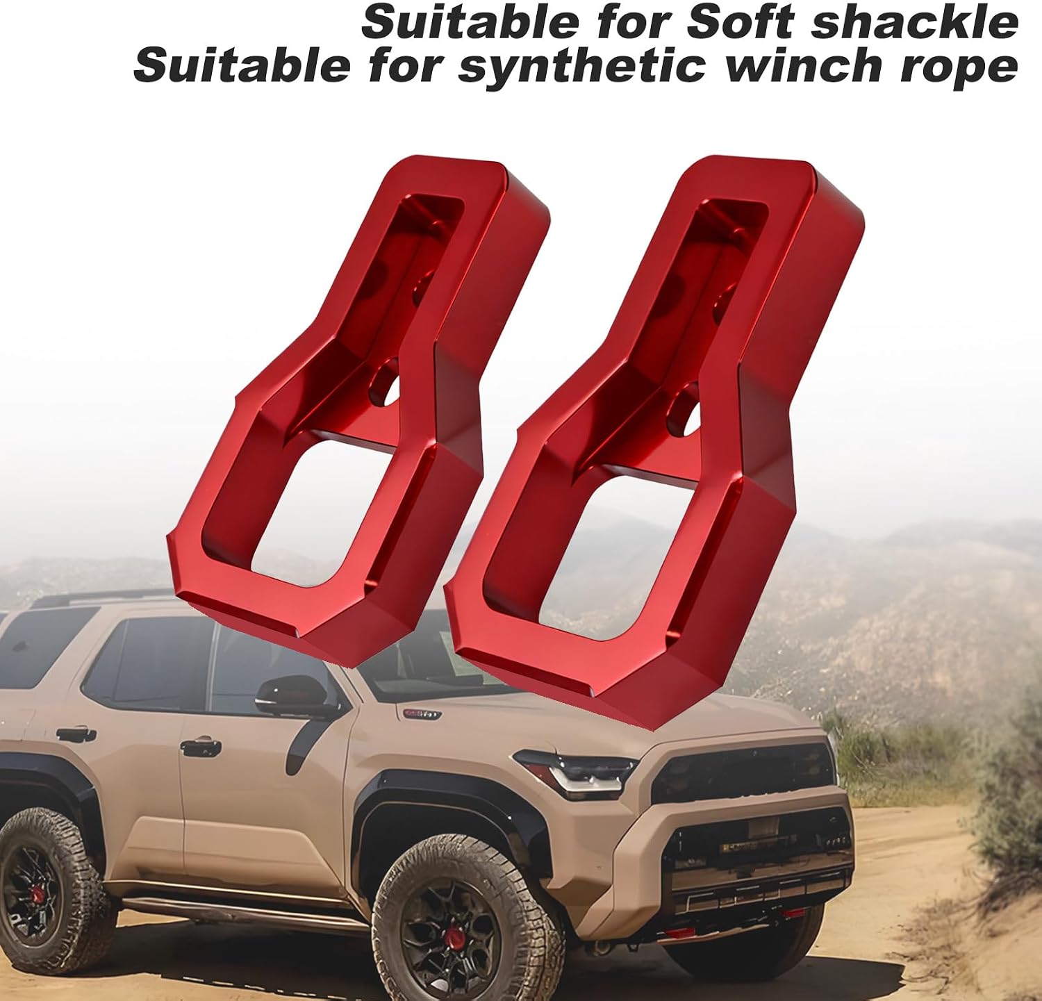Front Tow Hooks for Tacoma 2024-2026 4Runner 2025-2026 Land Cruiser 250 2024 2025, Compatible with Toyota Tacoma/4Runner/Land Cruiser 250 Car Accessories Tow Hooks（Red,Black） (Red)