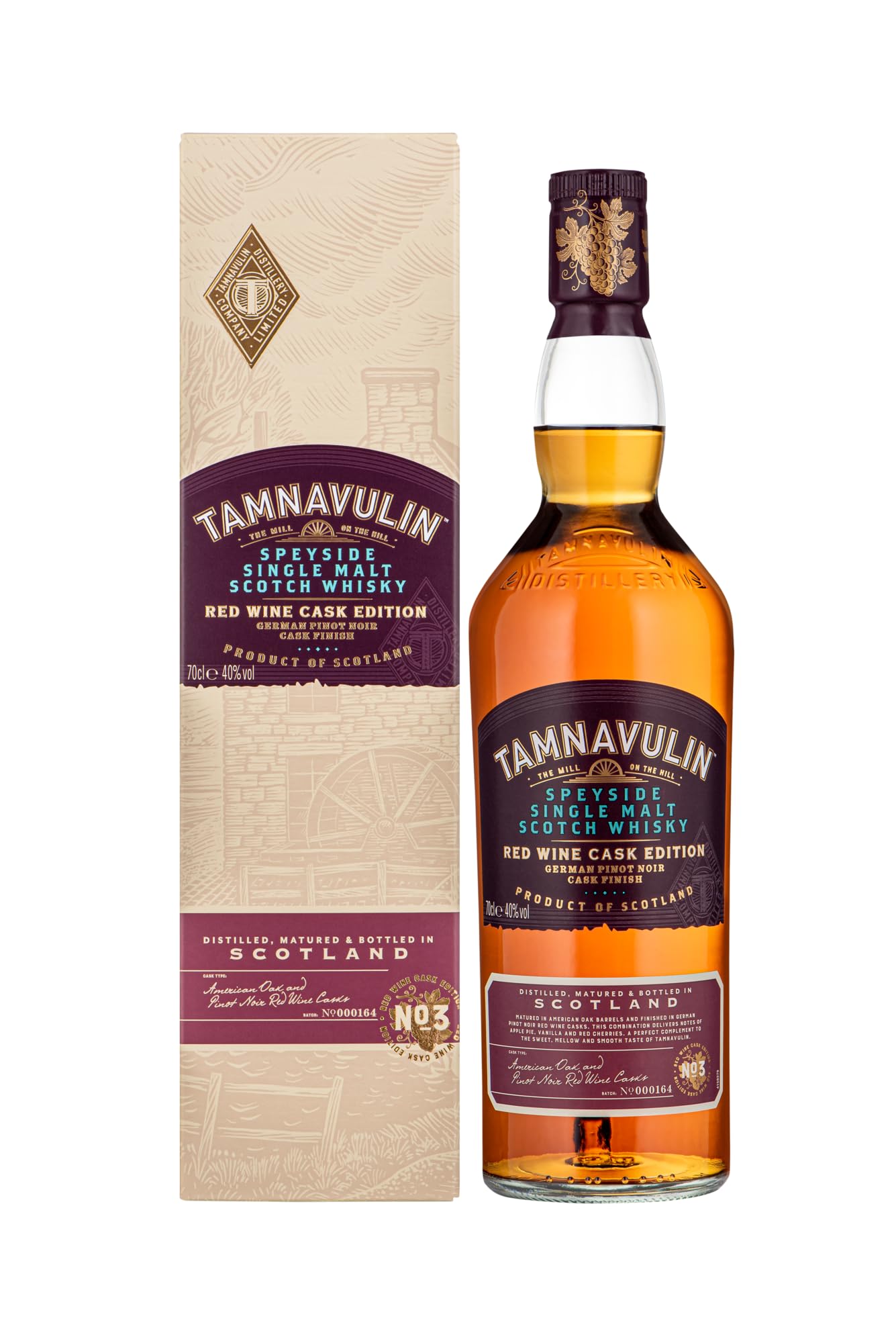 TamnavulinSingle Malt Scotch Whisky German Pinot Noir Edition 70cl | The Signature Speyside Malt | Red Wine Cask | Rich, Elegant and Fruity | 40% vol