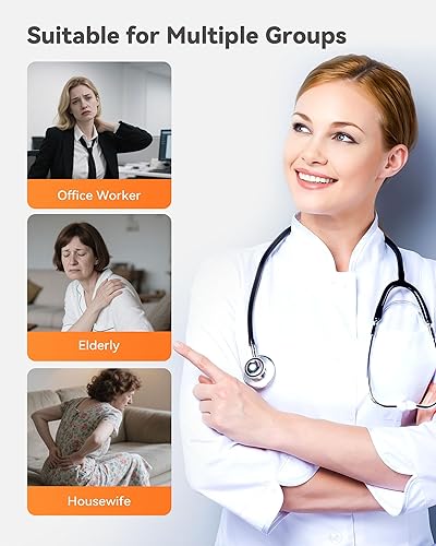 Miniatura 8 de Shiatsu - Masajeador de cuello y espalda, masajeador eléctrico de cuello con cable con calor para aliviar el dolor, tejido profundo, 4D, amasado,