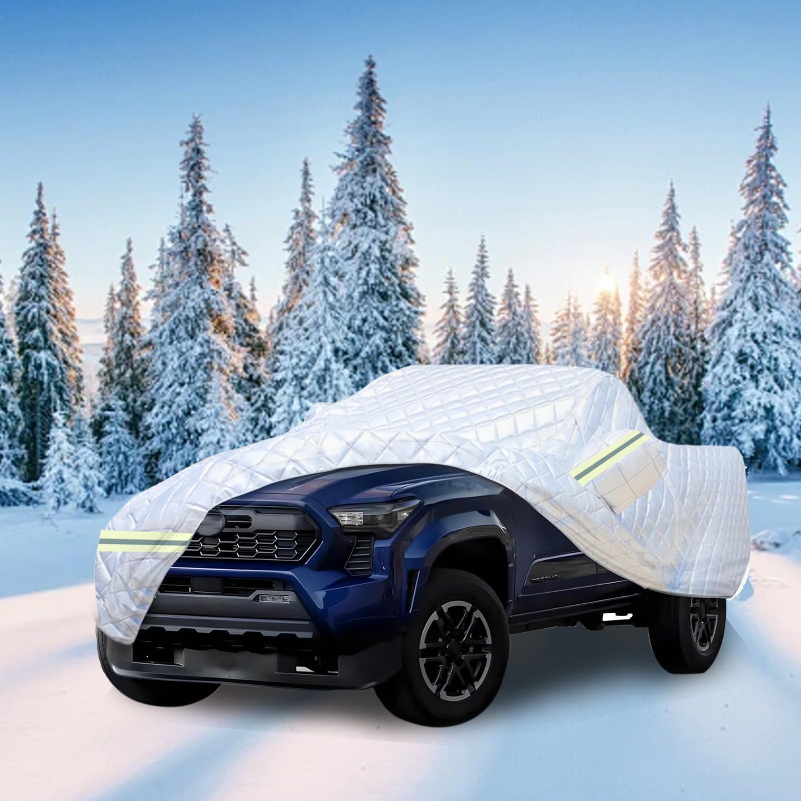 SNKOL 7 Layers Waterproof Heavy Duty Car Covers for Automobiles All Weather Season Anti-Hail UV Protection Snowproof Outdoor — view 2