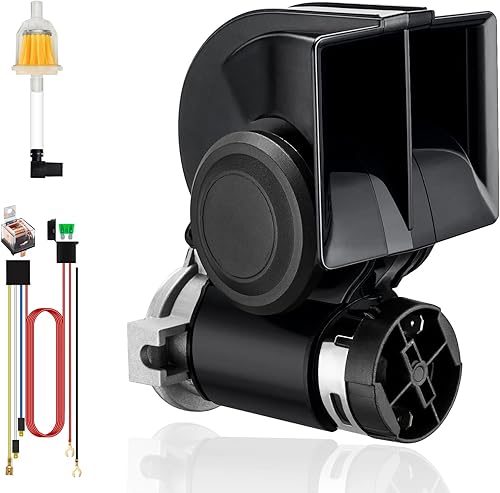 Vista 17 de Bocinas de tren para camión, BANHAO bocina de aire para motocicleta, kit universal de 12V súper fuerte para tren, carro y pickup