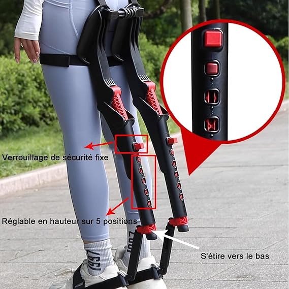 Portable Foldable Stool, Adjustable Chairless Wearable Invisible Chair, Wearable Exoskeleton Human Invisible Chair, 5 Gear Adjustable(Small)