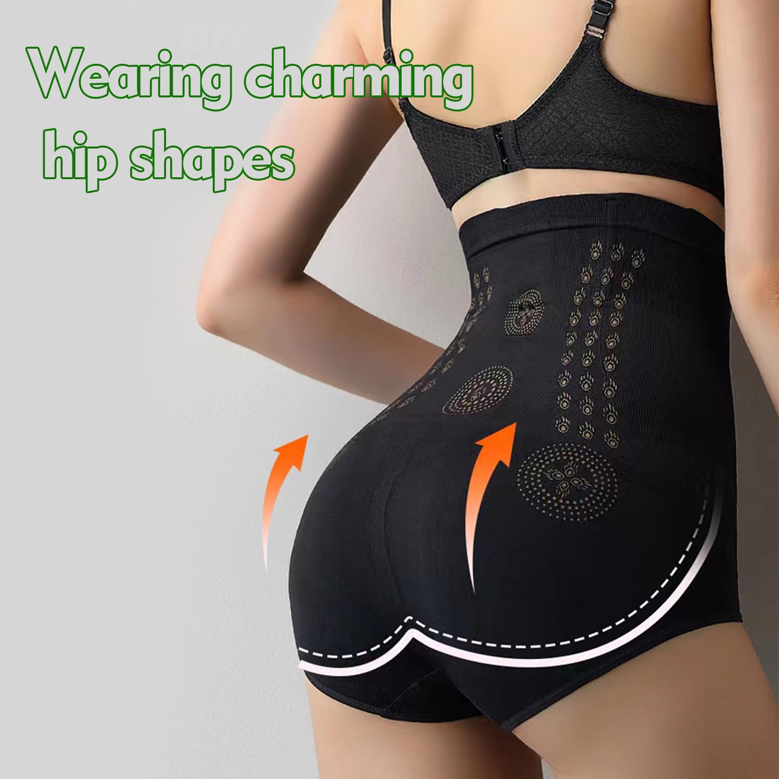 Bielizna wyszczuplająca brzuch, majtki po push-up, majtki wyszczuplające brzuch, miękkie i wygodne, z wysokim stanem, bielizna modelująca sylwetkę, czarne, M
