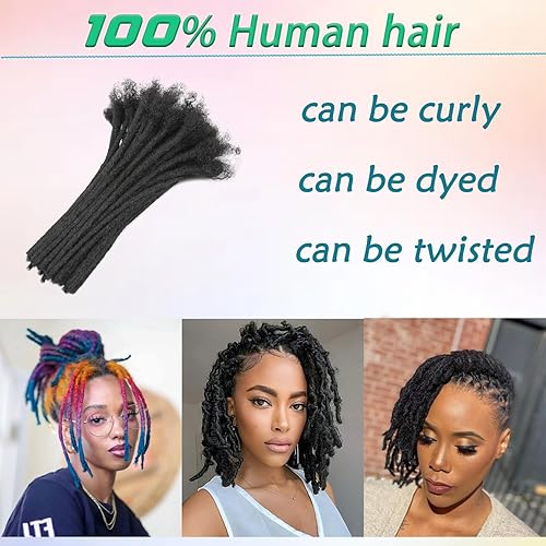 Miniatura 5 de Extensiones de cabello humano de 0.2 in, 8 pulgadas, 30 hebras, 100% cabello humano real, extensiones de rastas para hombres y mujeres, hechas a