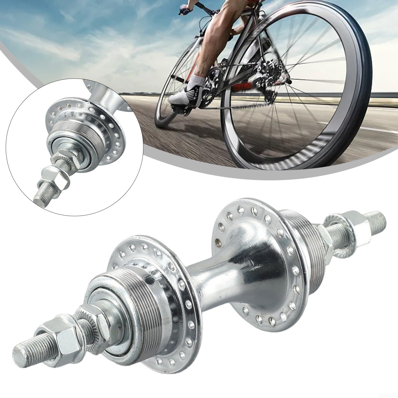 Moyeu De Roue Avant Vélo Course - Alliage - 36 Rayons - Vintage - France - Occasion