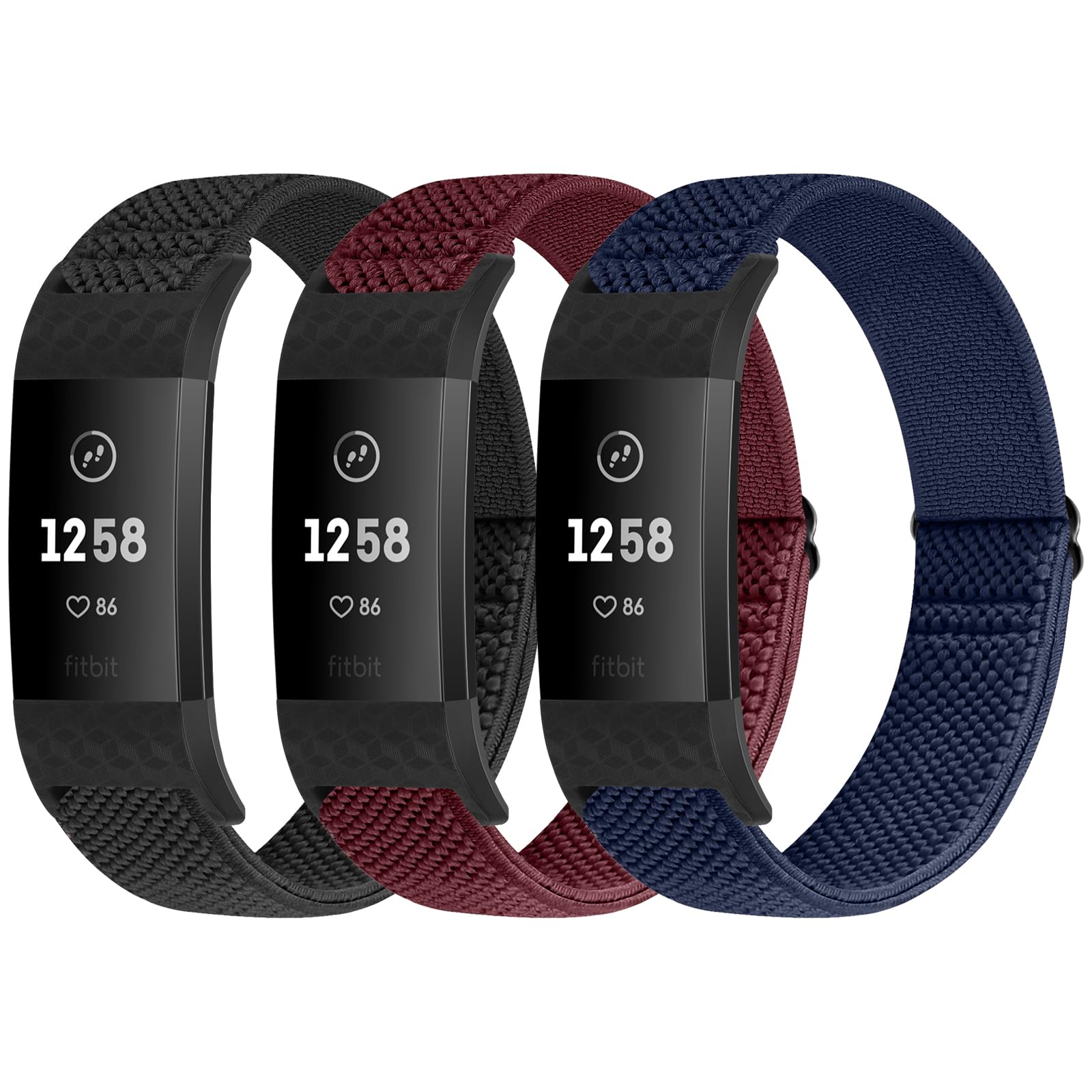 Puhuite Bands Compatible with Fitbit Charge 2 Bands for Women Men, Classic & Special Edition Adjustable Stretchy Nylon Replacement Strap Wristbands for Fitbit Charge 2